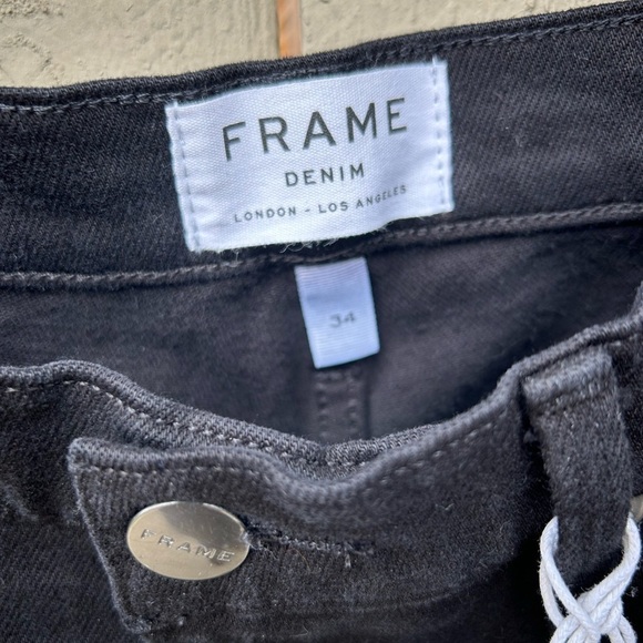 NWT Frame Denim L'Homme Skinny Jeans Black Size 34 - Picture 5 of 7